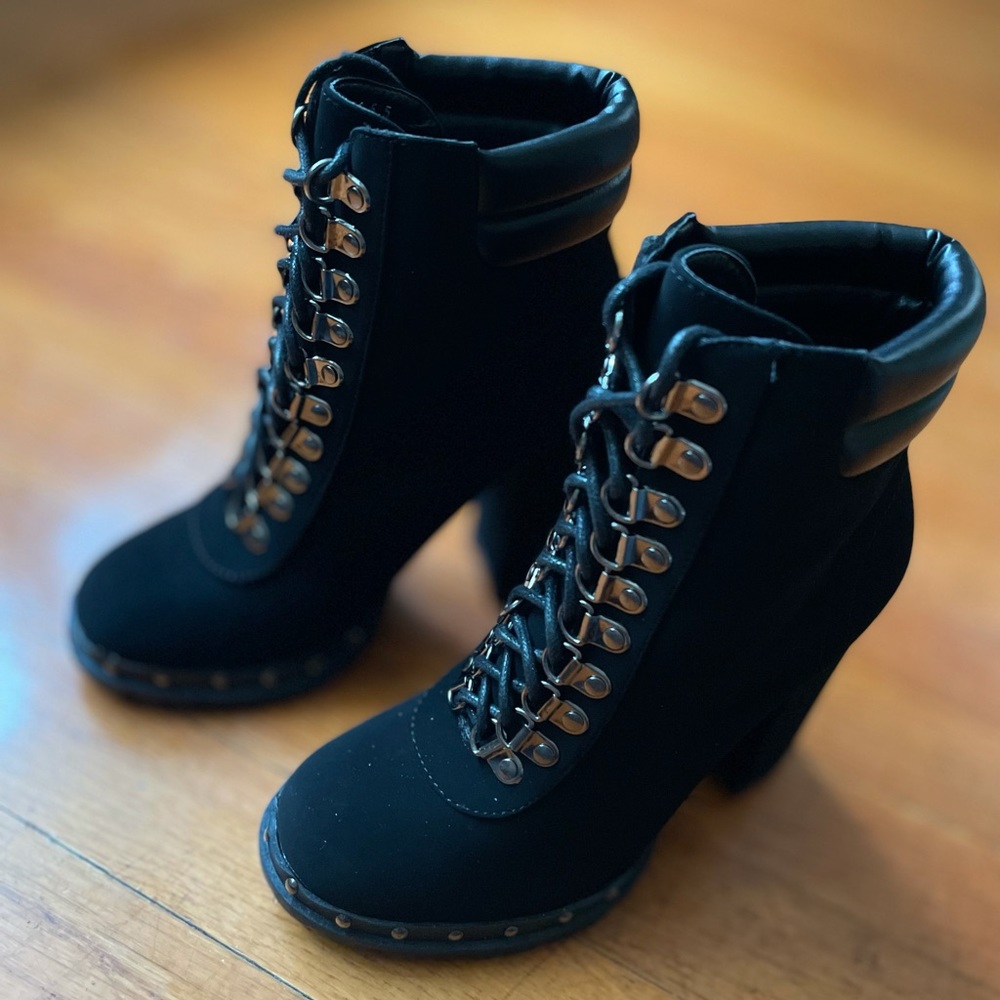 High heeled ankle boots